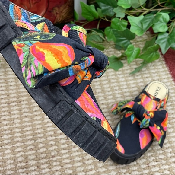 FARM RIO Cashew Platform Mule In Cashew Black Size 7 Brand new - Picture 13 of 15